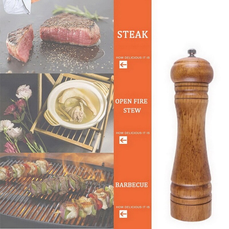 Manual Pepper Mill Oak Wood Salt And Pepper Mill 5 "8" 10 " Multi-purpose Grinder Grinder Kitchen Tool Cooking Accessories