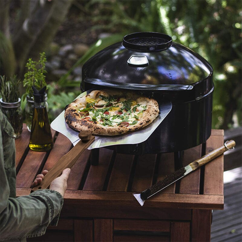 D2-Pala de aluminio plegable para Pizza, pala con mango de madera de 16 y 14 pulgadas, Kit de accesorios para horno de cocina, herramienta portátil para hornear barbacoa