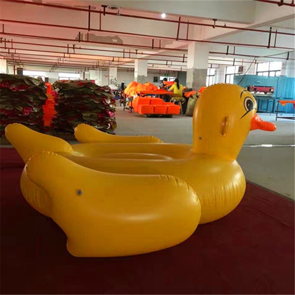 275*140CM Giant Inflatable Big yellow duck Pool Float Ride-On Swimming Ring Water Mattress Circle Cool Party Toys