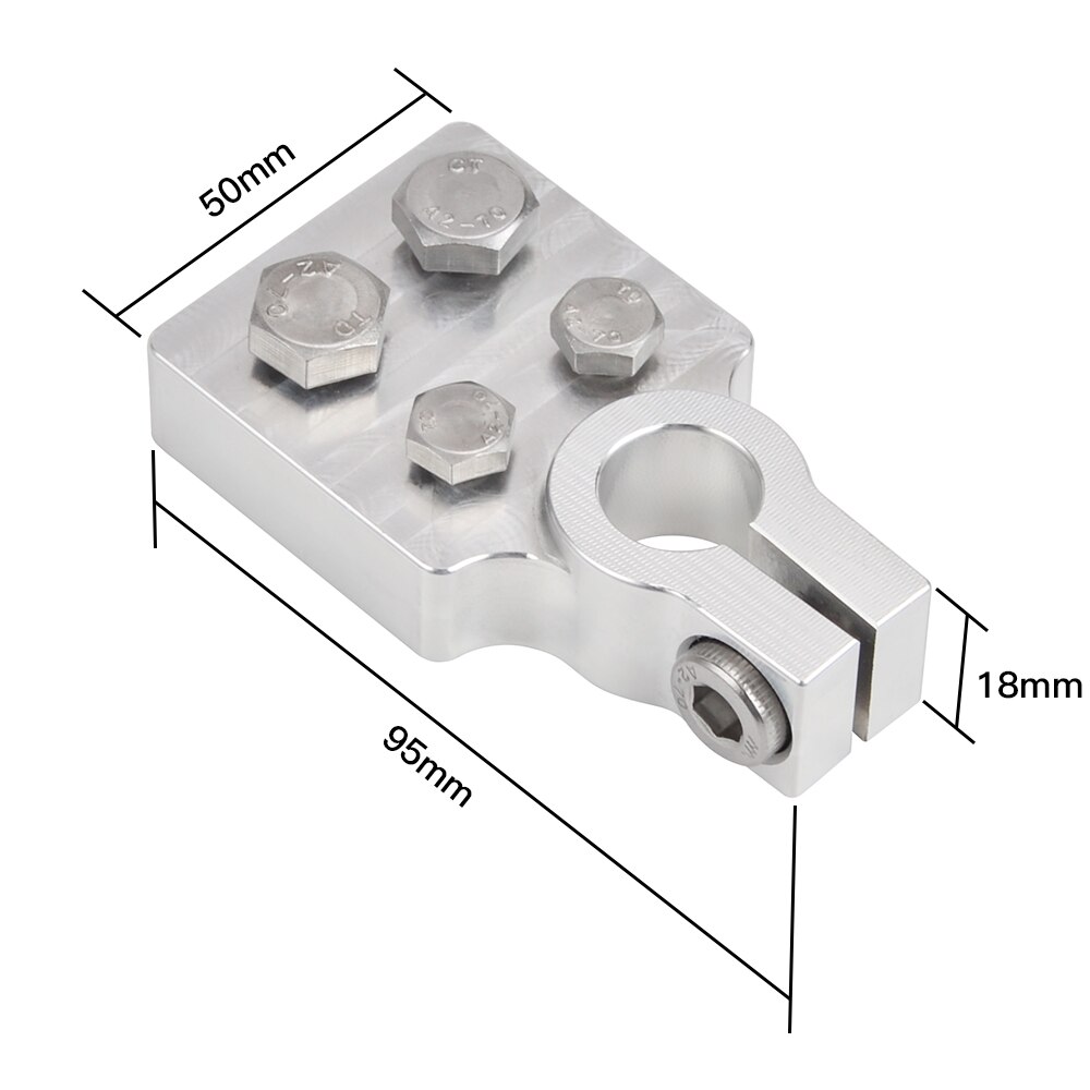 1 Pair Multi-Connection Marine Battery Terminals Flat Battery Clamps Lead Fit 4/0 Awg Lugs Positive Negative