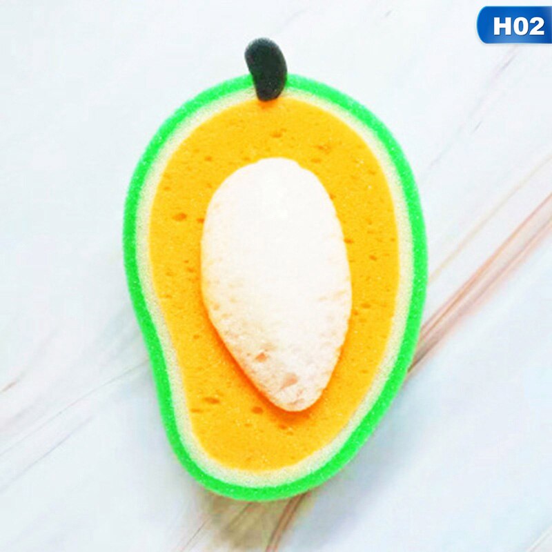 1 Pcs Fruit Vormige Bad Spons Leuke Body Spons Cartoon Bad Spons Bad De Badkamer Benodigdheden Fruit Vorm Voorraad spons: H02