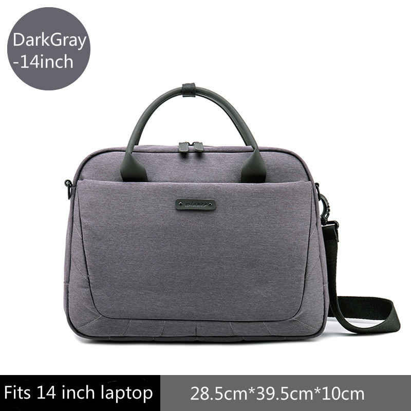 Briefcases Women Handbags Work Office Laptop Bags For Men Business Shoulder Messenger Bag Travel Bags Briefcase: DarkGray 14inch