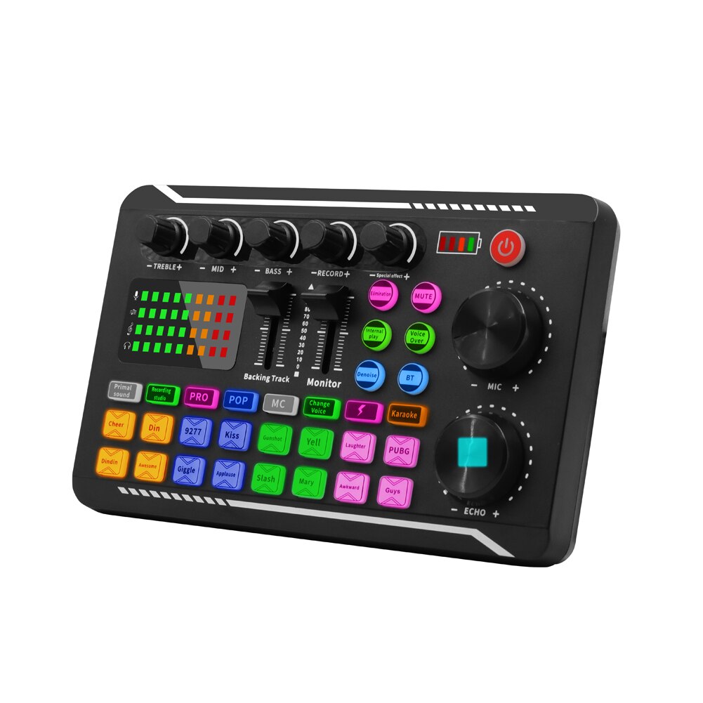 Carte Son Live F998 Mélangeur Audio Externe 16 Bits 44.1kHz Pour Streaming Et Podcast