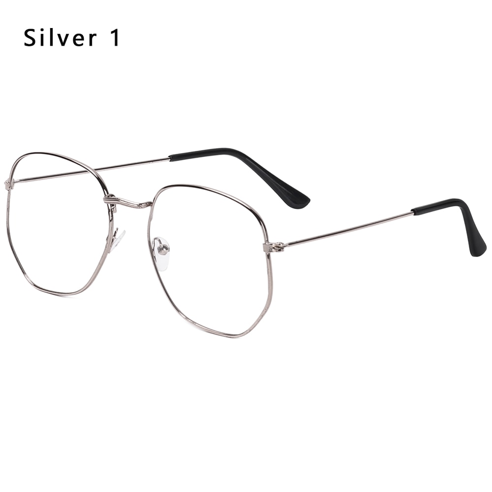 Metalen vintage ronde bril oversized brilmontuur optische oogzorg brillen draagbare brilaccessoires: Stijl 2 zilver 1