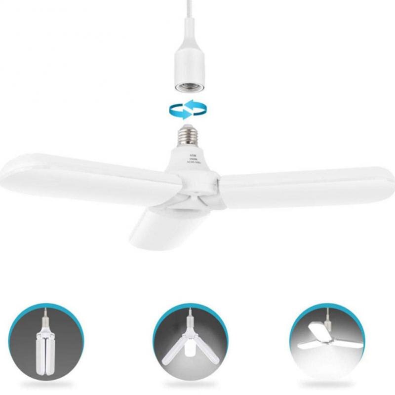 Led dobrável luz da garagem luminárias industriais deformable ventilador lâmina oficina lâmpadas quarto casa holofotes para sala de estar