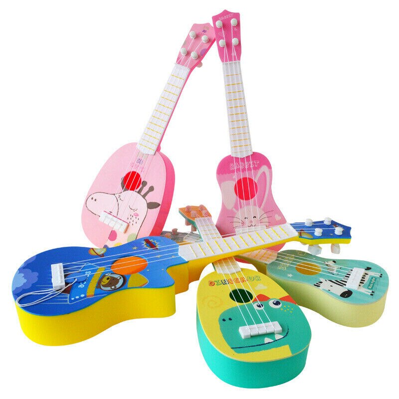 Mini børn børn guitar ukulele dyr akustisk musiklegetøj instrument musik legetøj 3 e 30