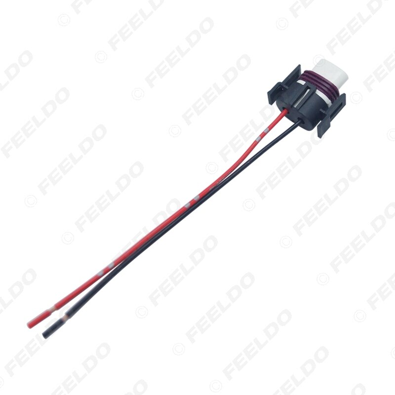 FEELDO 2Pcs Car Headlight Ceramic Socket Wire Connector For H11 H8 H9 LED HID Light Wiring Harness Plug #AM5942