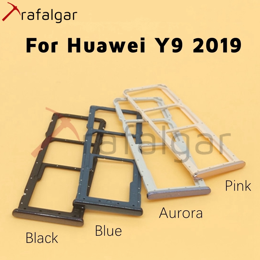 SIM Card Tray For Huawei Y9 SIM SD Card Trays Holder Micro SD Slot Socket Adapter JKM-LX1 JKM-LX2 JKM-LX3