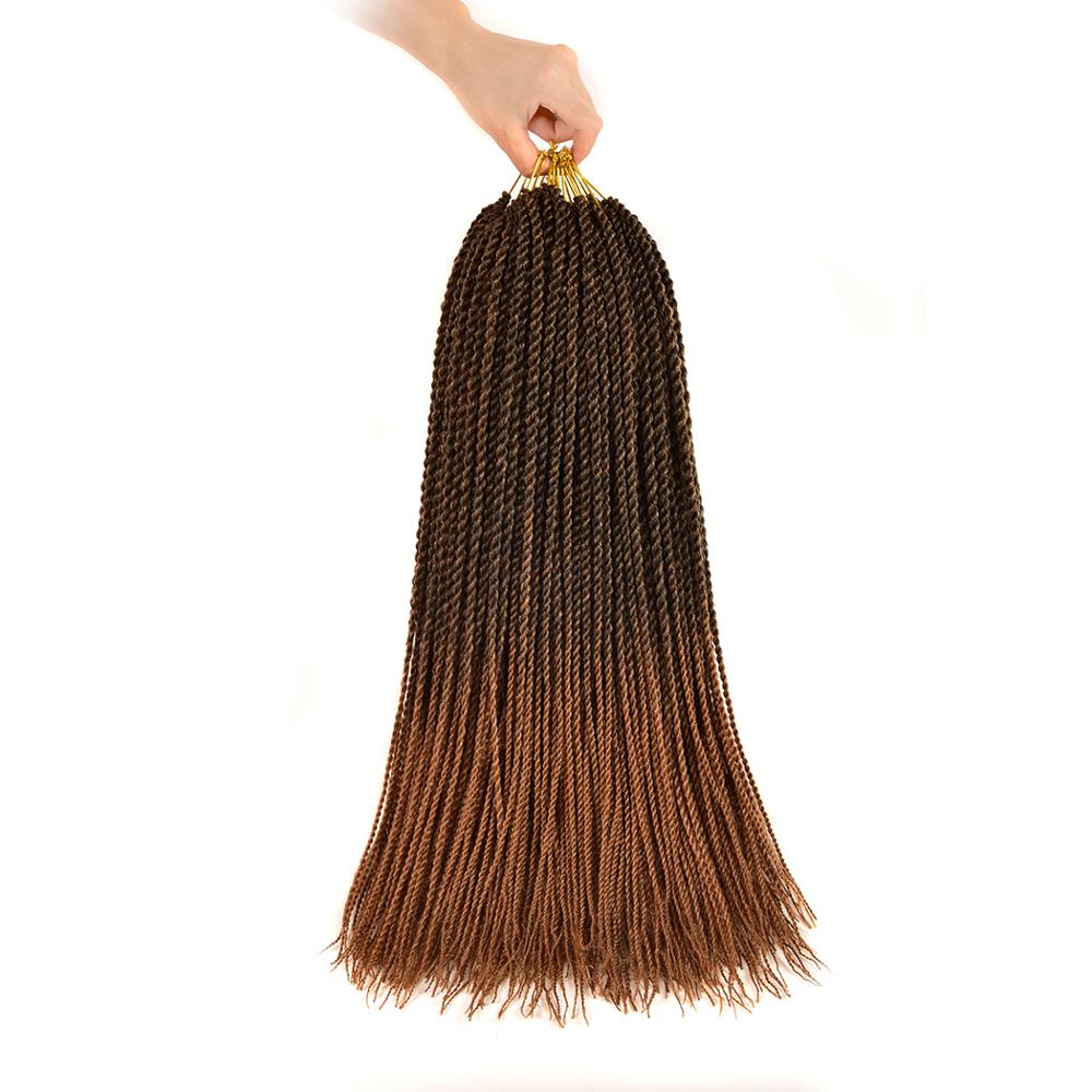 ANTONIAH Senegalese Twist Ombre Hair High Temperature Synthetic Braiding Hair Extensions small Senegalese Twist Crochet Hair: 3Pcs/Lot
