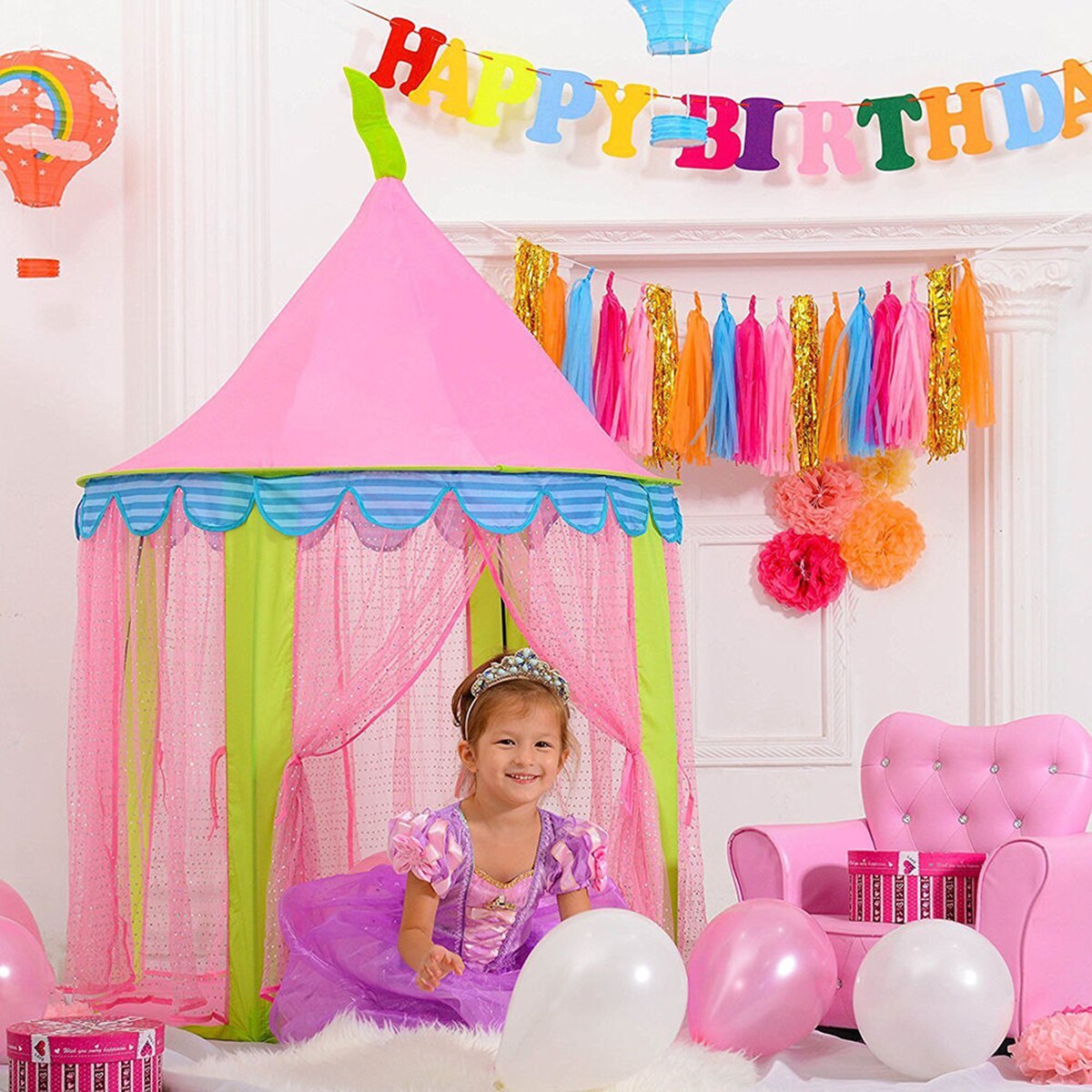 1 Pc Kids Tent Duurzaam Handig Fairy Lichtgewicht Kasteel Tent Voor Thuis Plezier