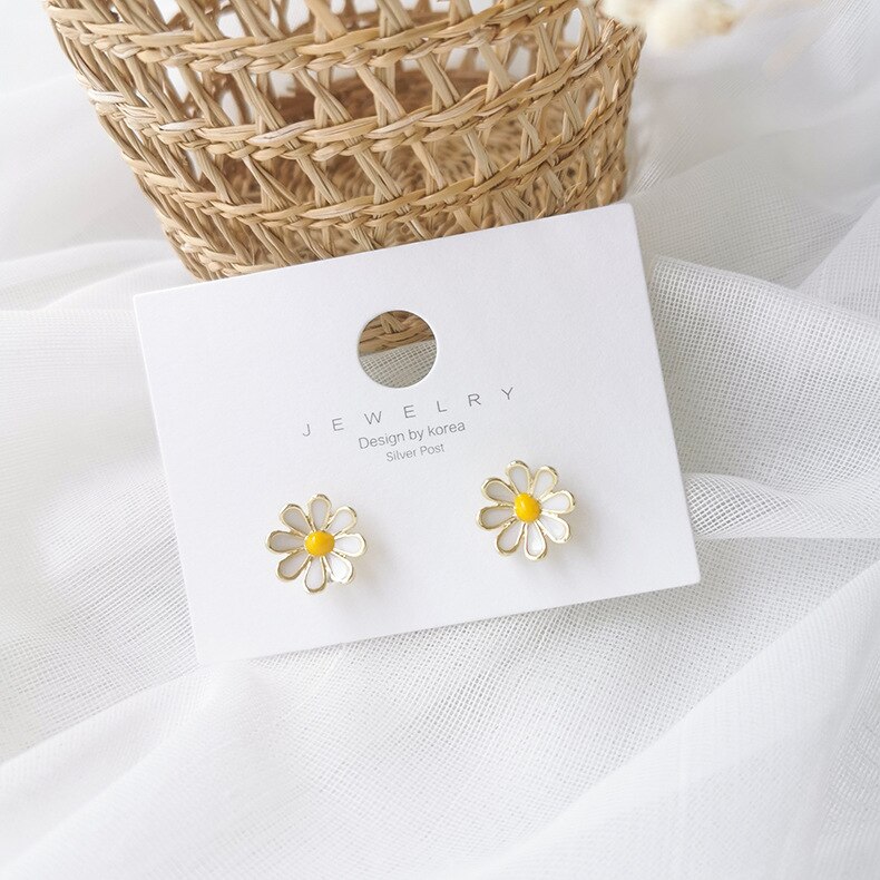 MISSNICE petite marguerite fleur fraîche boucle d'oreille Sweety beau Style mignon été Oorbellen accessoires Bijoux Pendientes: Default Title