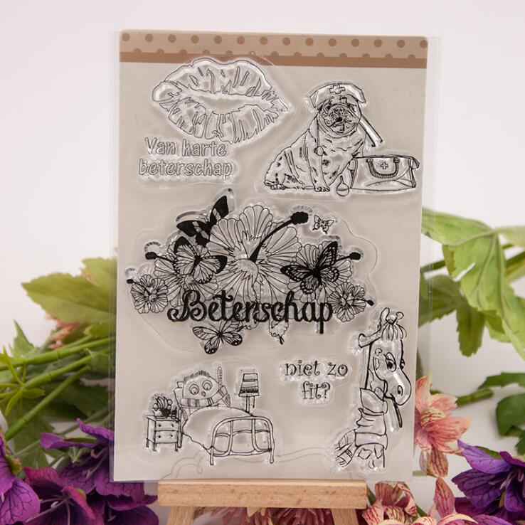 Dutch Beterschap Speedy Recovery Transparent Clear Silicone Stamp for Seal DIY Scrapbooking Photo Album Card Maker Stencils