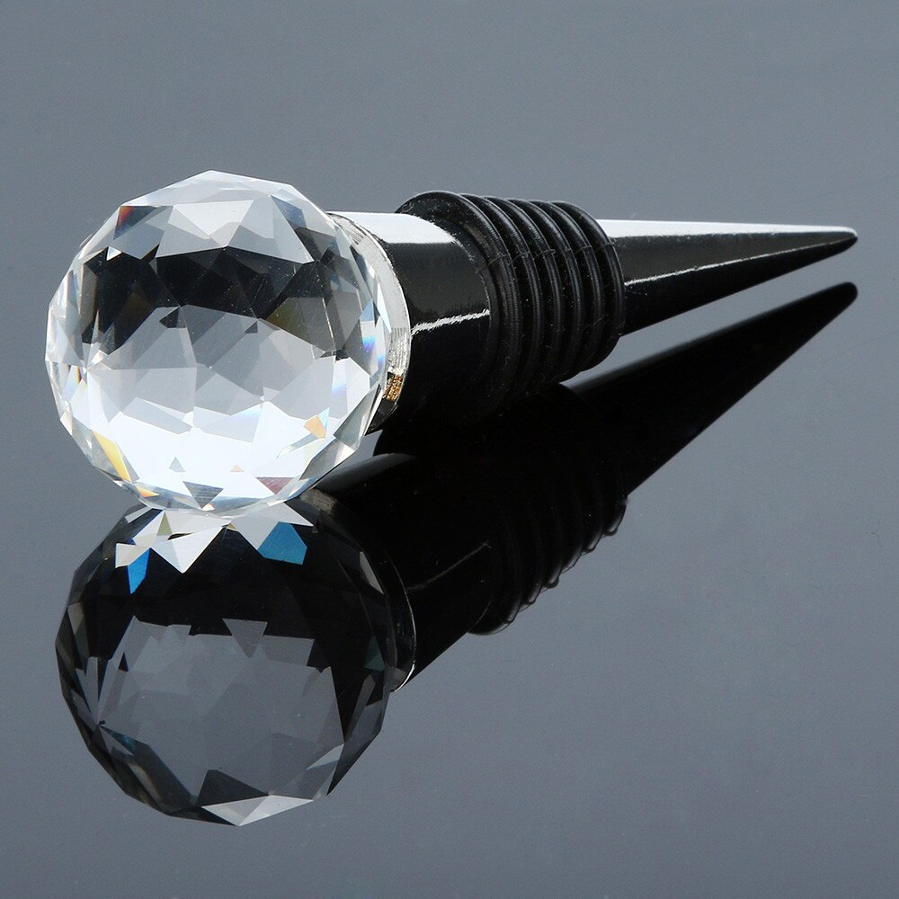 30mm Stopper Cork Diamond Crystal Stainless Steel Champagne Stopper Sparkling Wine Bottle Stopper Sealer Plug For Bars Q4