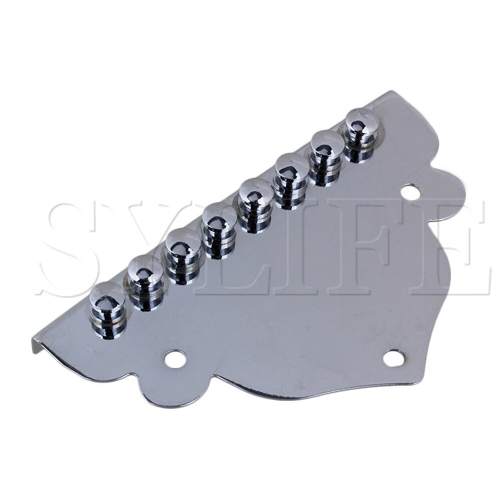 70 x 41 mm förkromad metall 8 strängad mandolin gitarr bakstycke silve