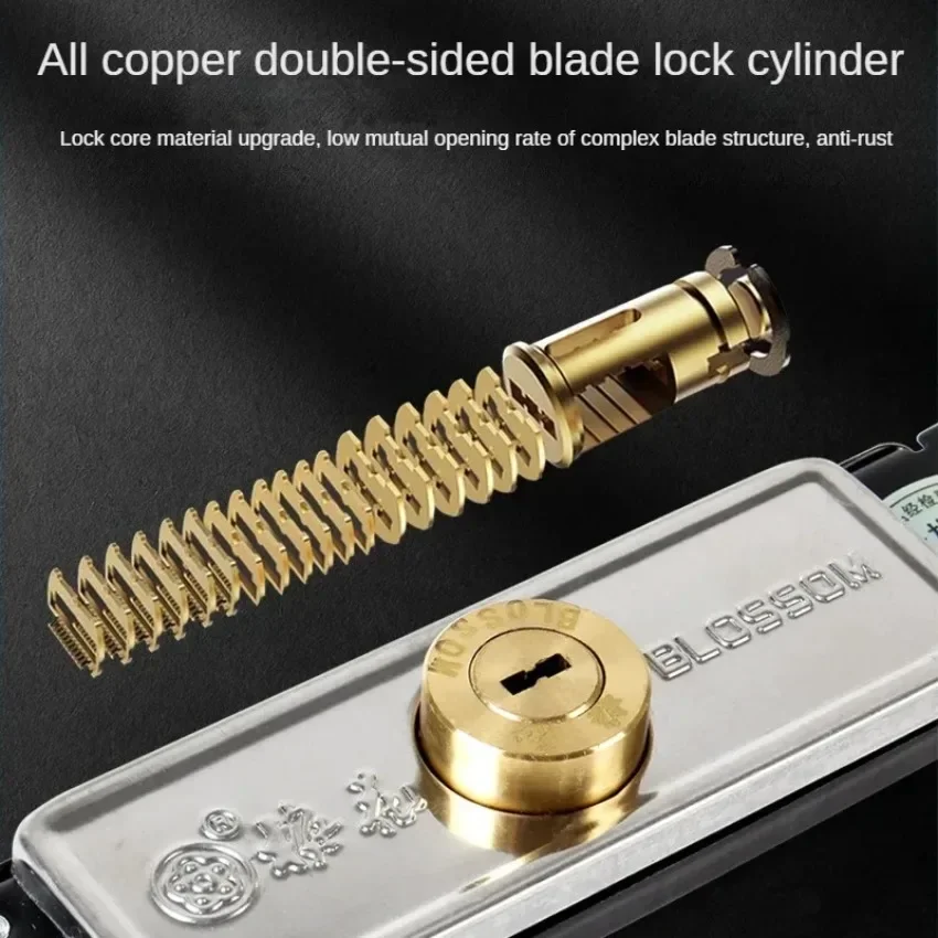Solid Brass Deadbolt Door Lock with Cross Key Anti-theft Security for Roller shutter door Lock