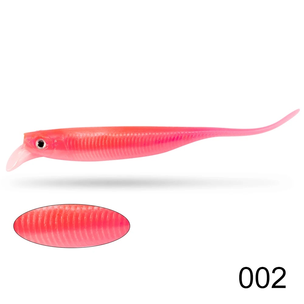 6PCS Fishing 80mm/ 2.5g Crankbait Soft Lure - Dual Color Lipped Swimbait | Slow Sinking Wobble Action: Yellow