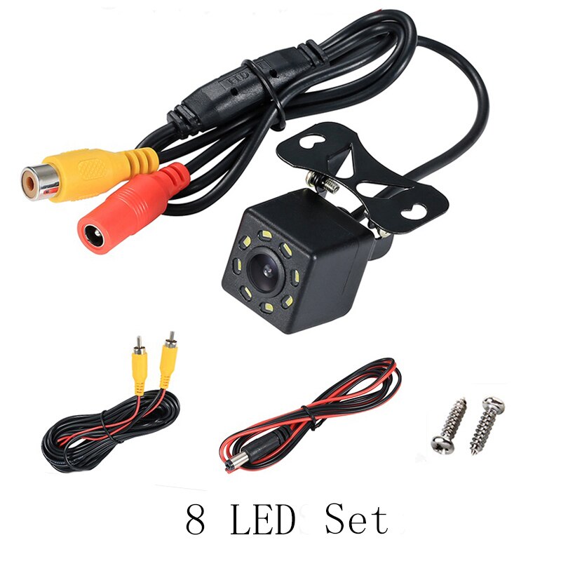 Wide Angle HD Car Rearview Camera Rear View Video Vehicle Camera Backup Reverse Camera 12 LED Night Vision Parking Camera: WHITE