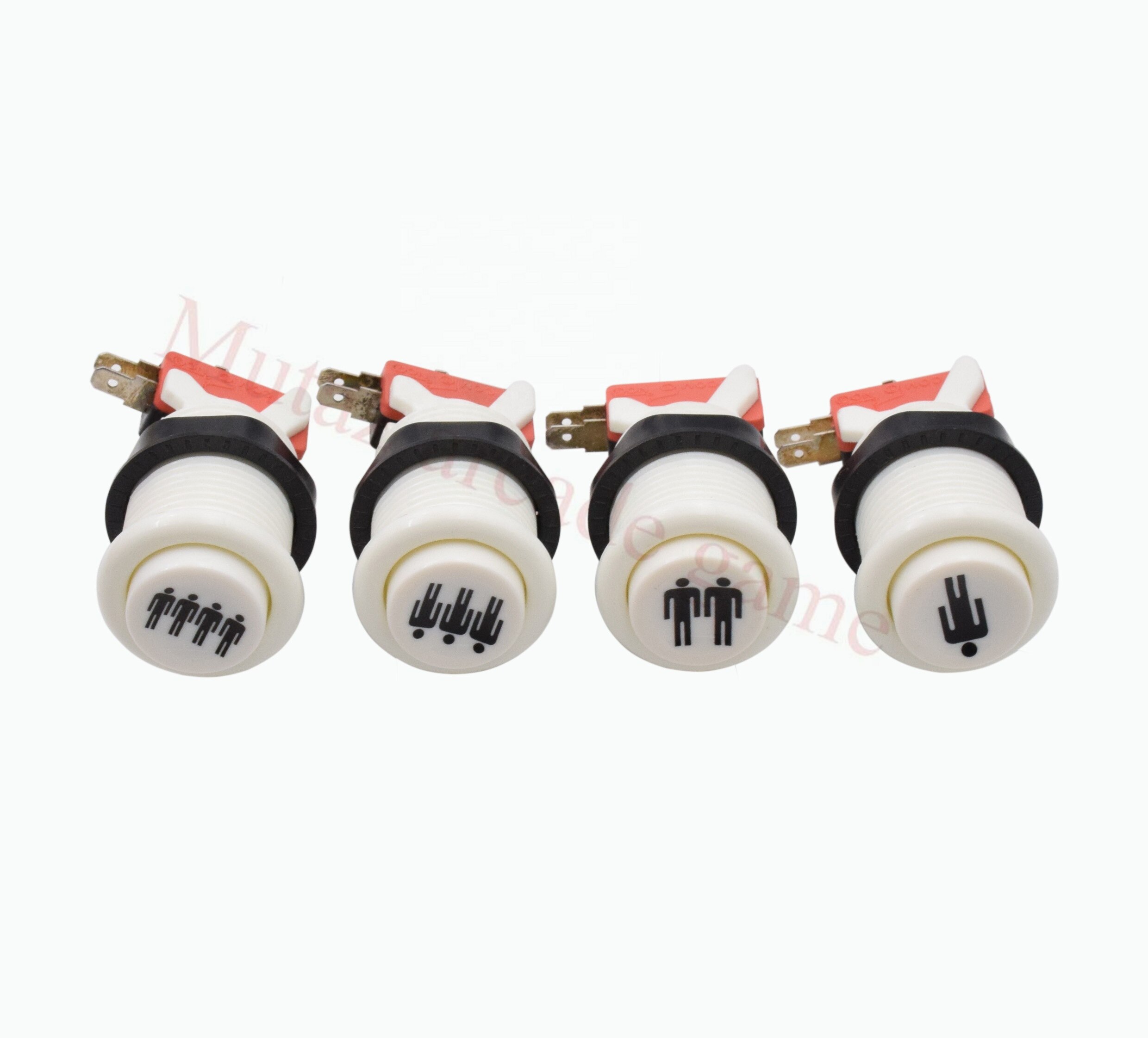 Happ style 1p/2p/3p/4p playe wit/zwarte start amerikaanse drukknoppen met microschakelaar voor arcade machine games mame jamma onderdelen