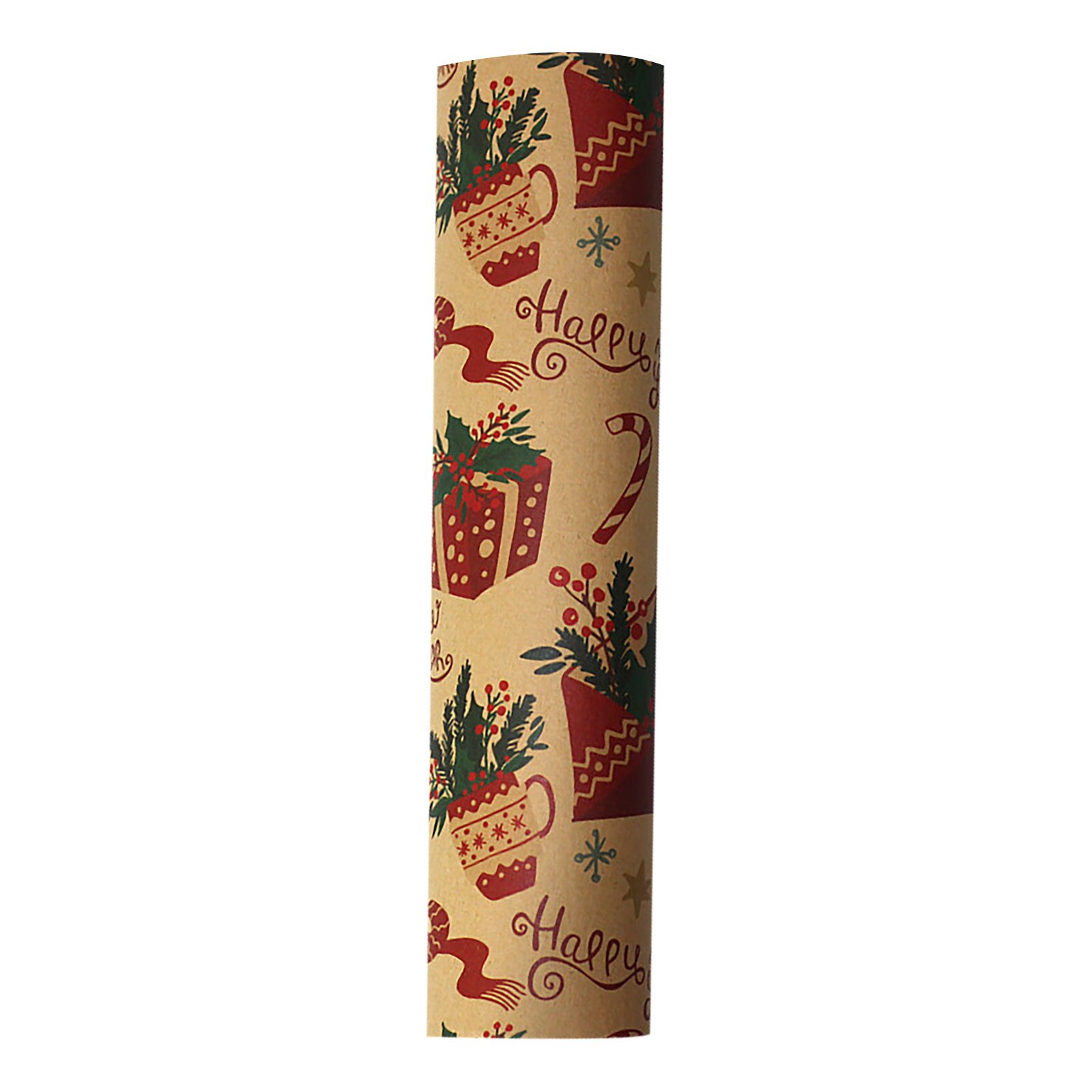 Rouleau de papier d'emballage de noël impressions Vintage papier d'artisanat renne brun dos Kraft emballage emballage papier décoratif: G