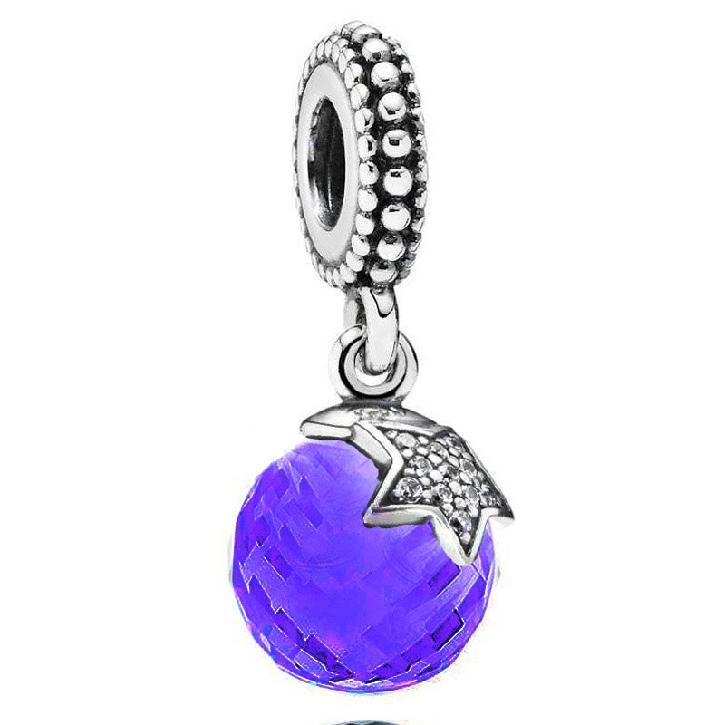 Pendentif à breloques en argent Sterling 925, lanternes en forme de cœur, de lune, d'étoile, de fleur, perles adaptées à un Bracelet de bijoux à la , DIY: 8