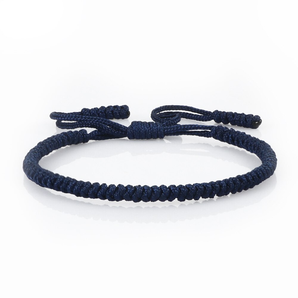 Glück Marine Blau Grün Farbe Handgemachte Briaded Knoten Armbänder Original Tibetischen Buddhistischen Armreifen Für Frauen Männer Weben Schmuck: Blau