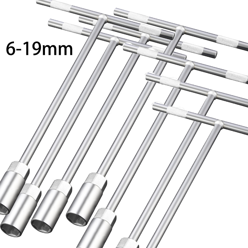 Llave de tubo estilo T de 6-19 Mm, juego de llaves de reparación de conductores mecánicos, herramientas de taller mecánico de coche, llave hexagonal, herramientas manuales