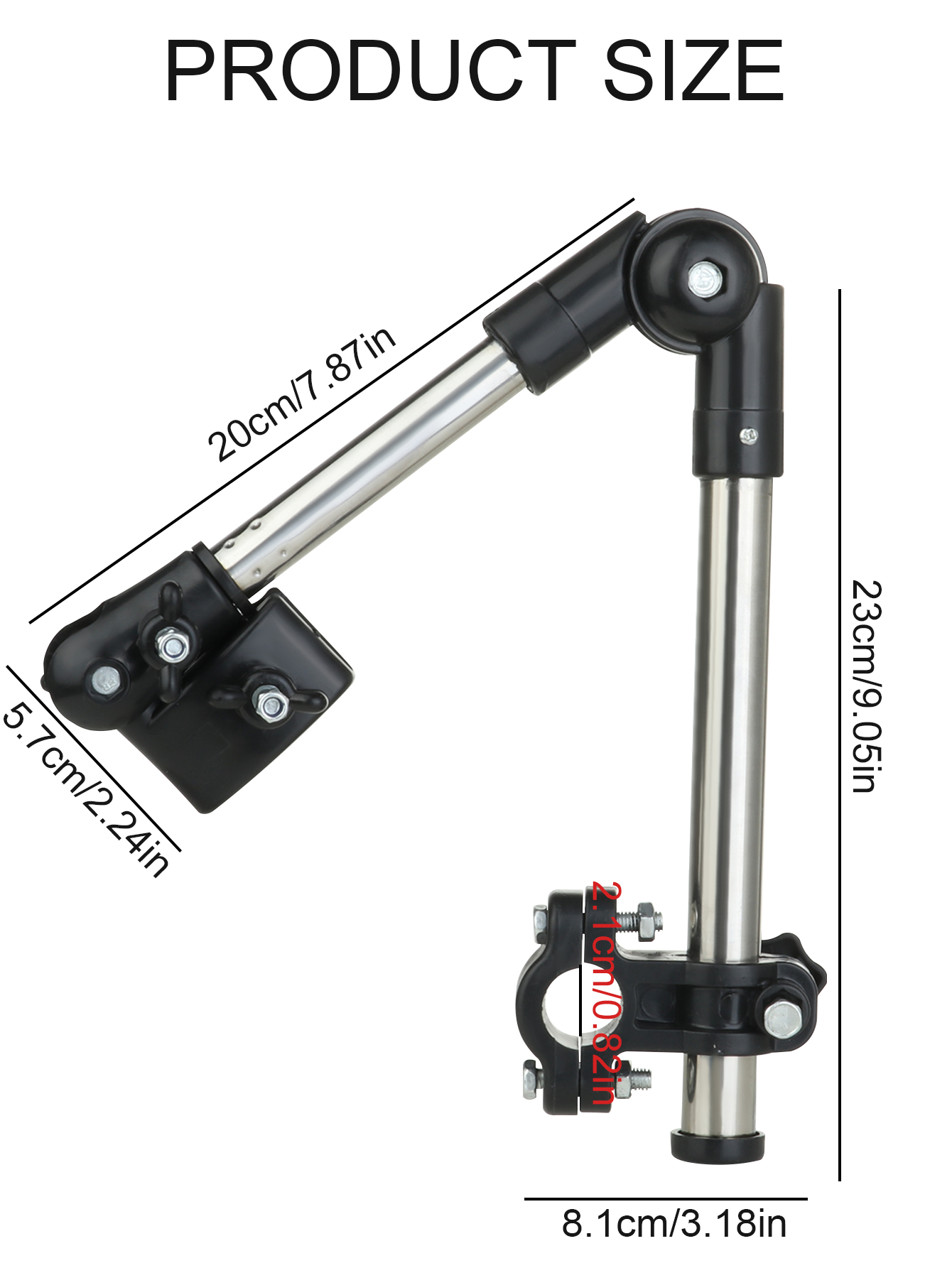 Wheelchair bicycle stroller swivel umbrella plug stroller holder any angle stainless steel umbrella holder rain gear tool