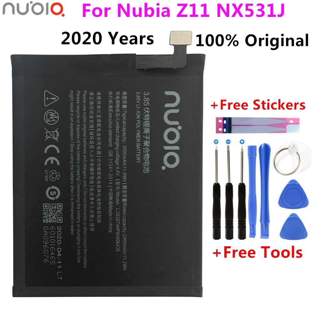 neue Batterie Für ZTE Nubia Z11 NX531J Li3829T44P6h806435 3000mAh Ersatz Akku + Kostenlose Tools