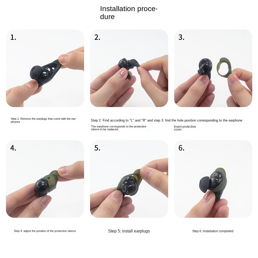 3 par silikon øreproppedeksel erstatning støvtette ørehetter øreproppdeksel til bose quietcomfort earbuds ii / ultra ørepropper