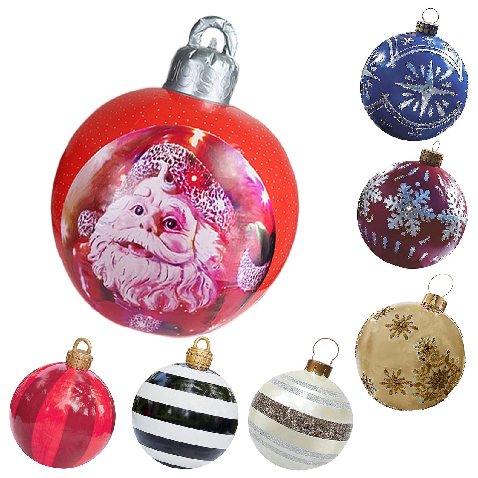 Outdoor Waterproof Atmosphere PVC Inflatable Toy Christmas Large Ball With Hanging Loop for Wedding Festival Decor Ornament