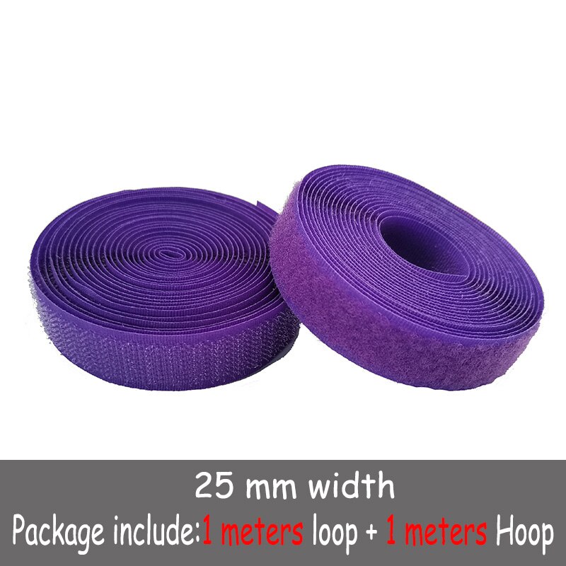 25mm colour fastener tape hooks and loops sewing Accessories tape strap for shoe repair clothing DIR 1m hook + 1m loop: Color 18