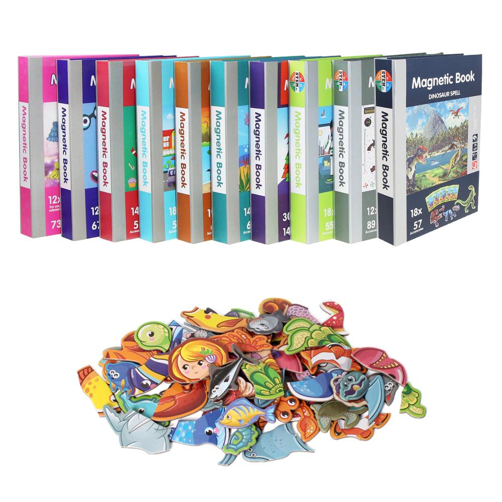 Intelligente dei bambini Libro Magnetico 3D Puzzle Puzzle Brain Training Del Gioco Giocattoli Educativi per I Capretti Libera Il Regalo di Natale del Giocattolo