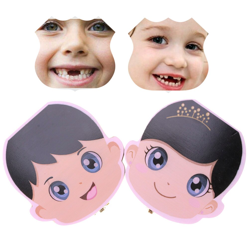 Baby groei souvenir doos gedrukt baby tand doos gekleurde houten