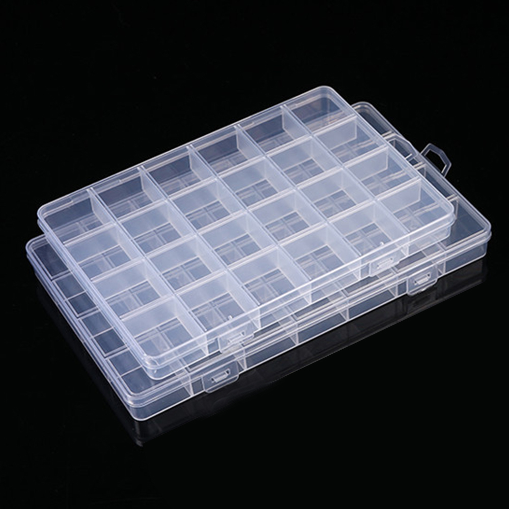 Plastic Opbergdoos Transparante Doos Draagbare Organizer Box Robuuste Sieraden Case Display Desktop Opberghouder 24 Roosters