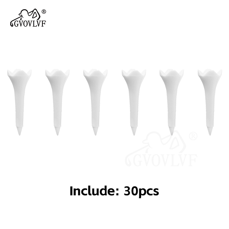 30 stk. 38mm længde tee-system i plastik golftees 83mm der maksimerer ydeevnen fra tee golftilbehør til golfspillere: Hvid