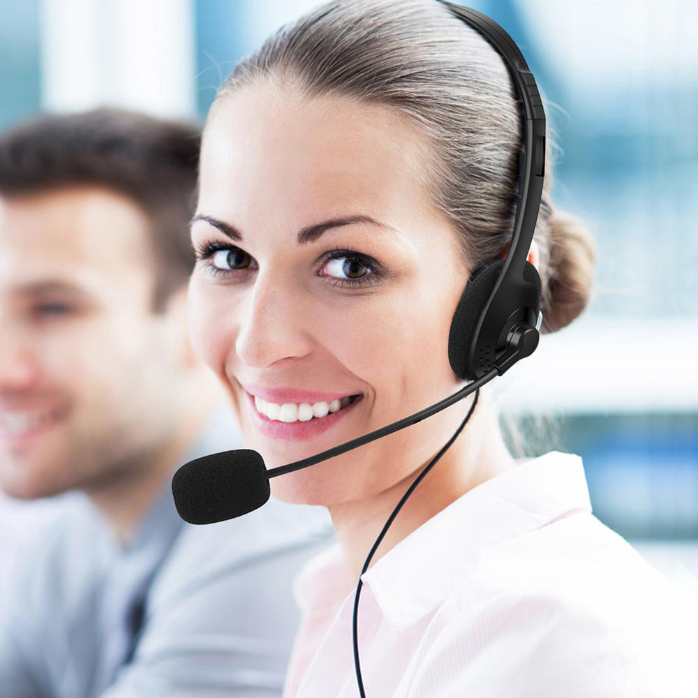 USB Wired Headset Volume Controle Fone De Ouvido Voz Clara Redução De Ruído Fones De Ouvido Com Microfone para Call Center Escritórios Pc Jogo