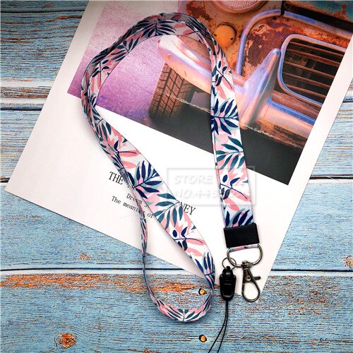 10 pz/lotto Piccole Foglie Fresche Neck Strap Portachiavi per le chiavi della Carta di IDENTIFICAZIONE Palestra Cinghie e laccetti per cellulari e smartphone USB badge Holder FAI DA TE Caduta Del Telefono corda: A12 10pcs