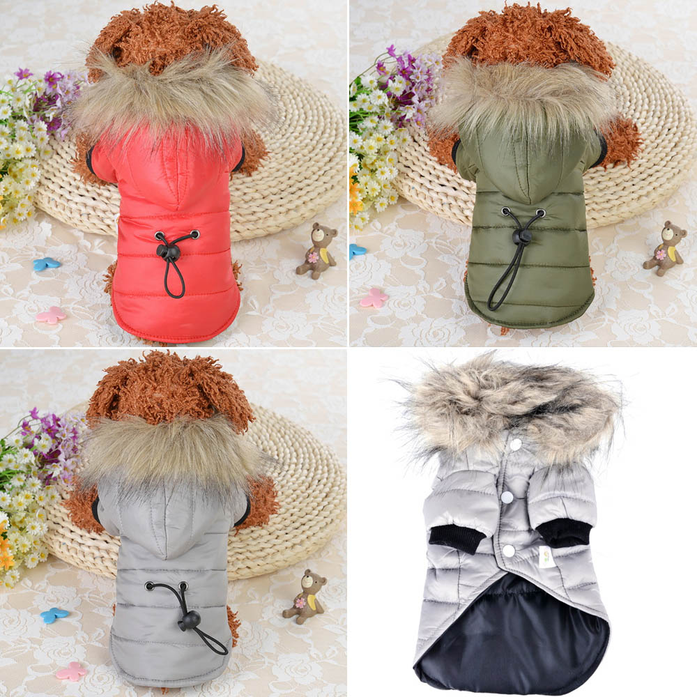 Winter Warm Kleine Kleren Huisdier Jas Voor Chihuahua Soft Fur Hood Puppy Jas Kleding Voor Chihuahua Kleine Grote Honden