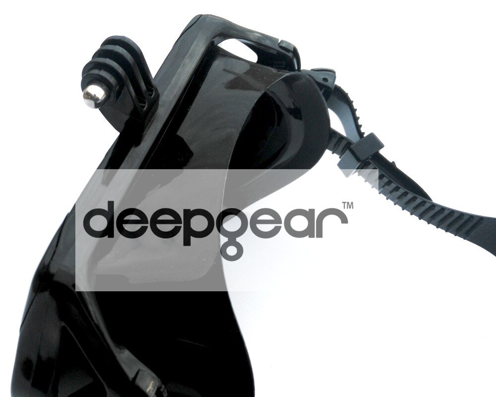 Deepgear gopro kamera dykkermaske herdet glass dykkermaske svart silikon snorkelmaske for voksen topp dykkersnorkelutstyr