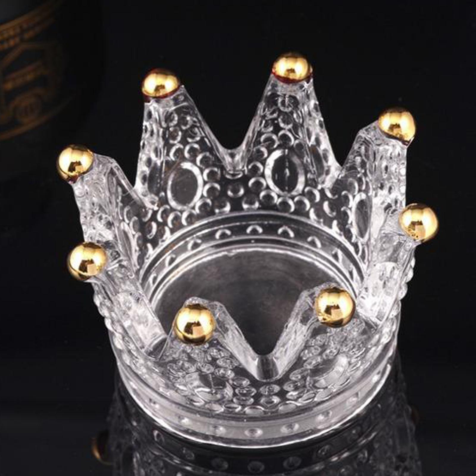 Crown Crystal Nail Art Dappen Dish Pen Holder Glass Dapping Bowl for Acrylic: Gold-plated crown