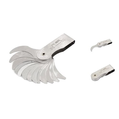 R25-50mm External Internal Measure Metal Radius Gauge Silver