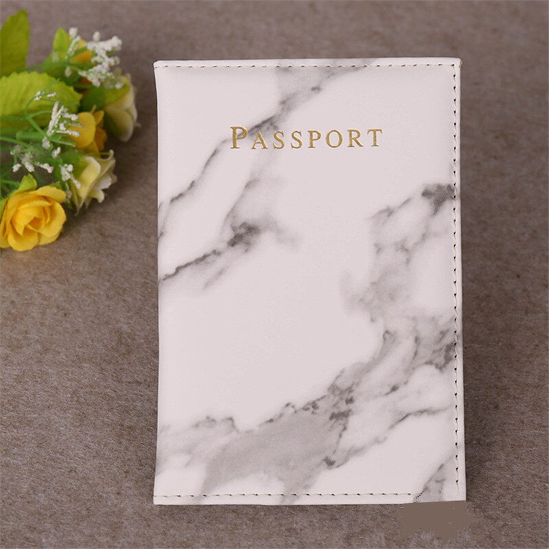 Colorful Marble Style Passport Cover Waterproof Passport Holder Travel Cover Case Passport Holder Passport Packet: Gray