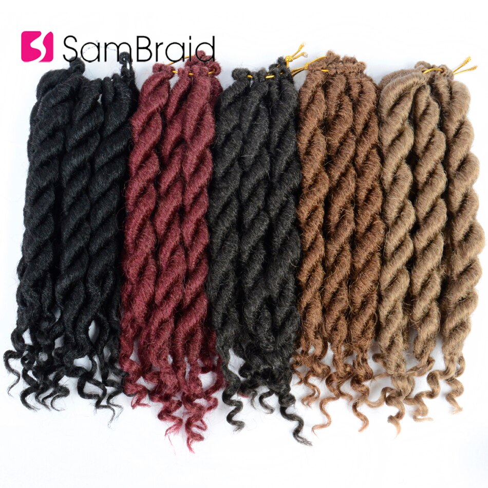 SAMBRAID Goddess Faux Locs Crochet Hair Synthetic Hair Crochet Braiding Hair Extensions 12 Inch For Black Women