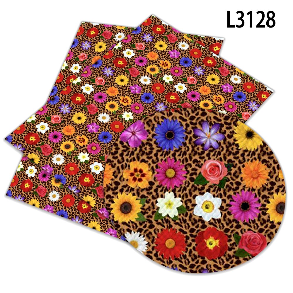 Arriavl Beautiful Flower Pattern A4 22x30cm Printed Faux Leather for DIY Bag Material Fabric L312 L313: L3128