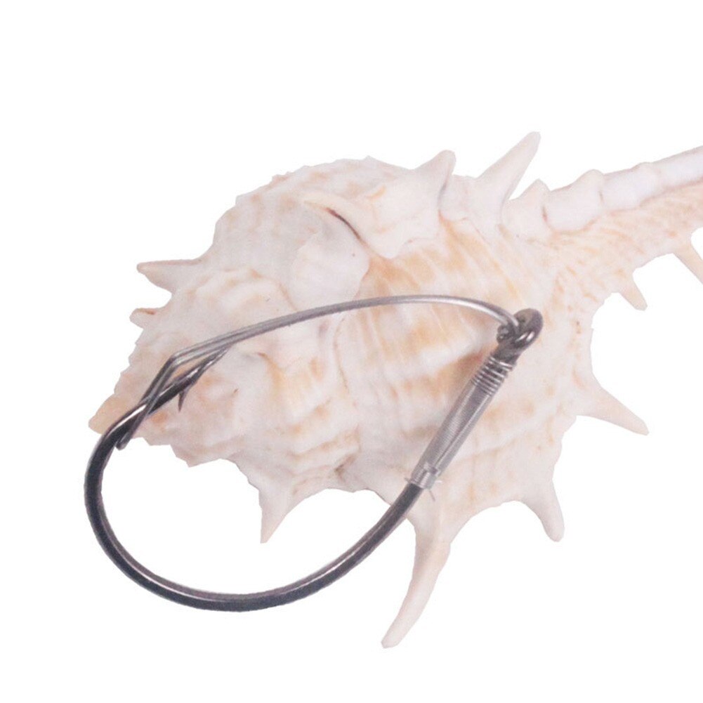 10pcs/Box High Carbon Steel Wacky Rig Hooks Weedless Barbed Fishig Wide Gap Hook Reusable Worms Bass Fishhook Fishing Tackle