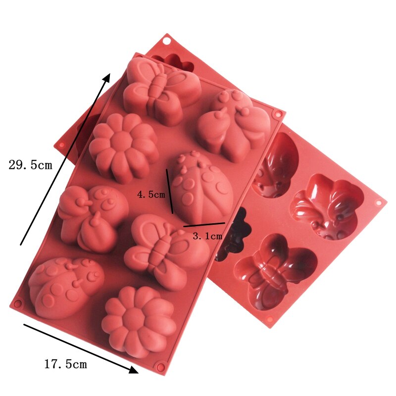 Moldes de silicona para jabón 8 cavidades DIY Chocolate Hacer Dulces molde para hornear pasteles herramientas