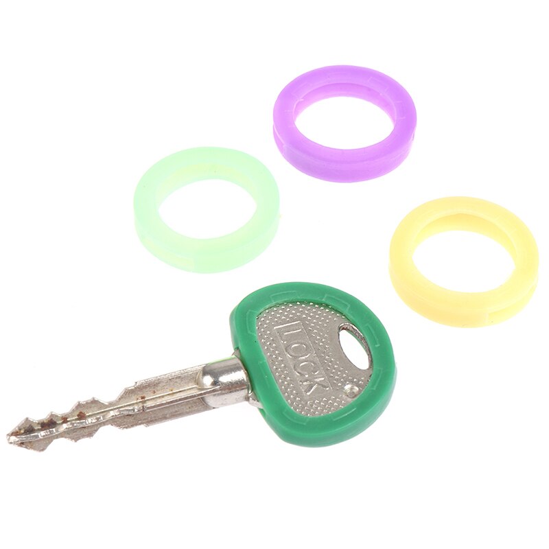 50 Uds colores brillantes de silicona suave hueco Multi Color de goma suave llaves cerraduras de cubiertas para llave Topper llavero funda elástica redonda: Default Title