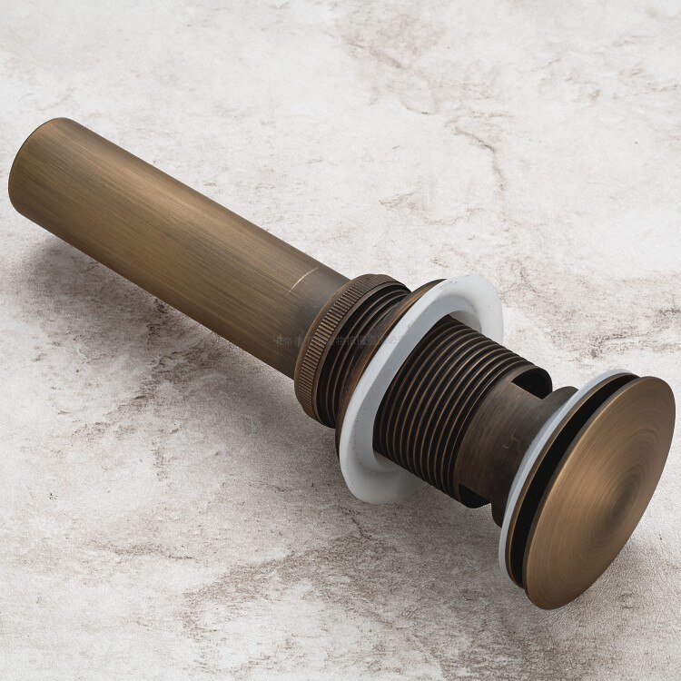 Antieke Messing Badkamer Wastafel Overloop Kraan Enkel Gat Een Handvat Met Pop Up Drain Montage Deck Mount Vanity Mengkraan Toilet Inclusief
