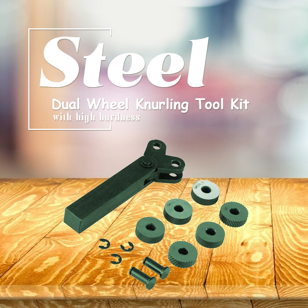Dual Wheel Knurling Tool Kit 7pcs 0.5mm 1mm 2mm Wheel Linear Pitch Knurl Set Steel Lathe Cutter Wheel Knurling Tool Set