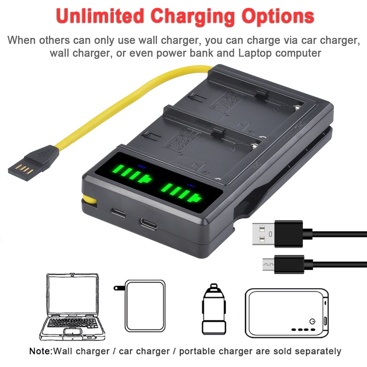 4Pc 5200mAh NP-F750 NP-F770 Li-ion batterie + LCD double chargeur USB pour Yongnuo YN300 III YN-300 III caméra Photo LED lumière vidéo